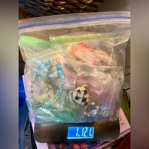 Bag of Costume Jewelry Glass Beads Wearable Great for Crafts 1.12 Lbs